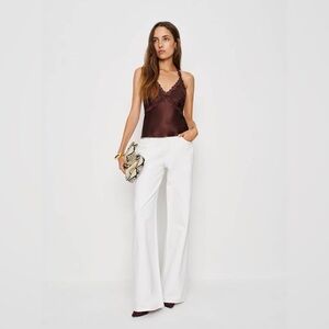 Reformation Monica Silk Top In Mahogany, NWOT, NEVER WORN, NO FLAWS.